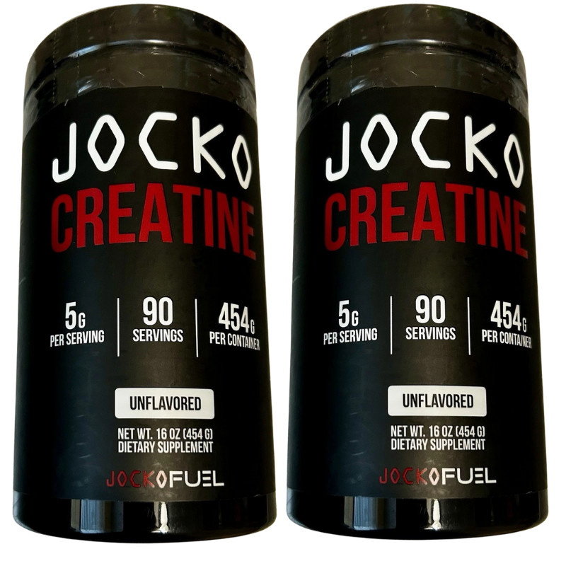 (2 Pack) JOCKO Creatine Monohydrate Powder Unflavored 90 Servings  16 Ounces