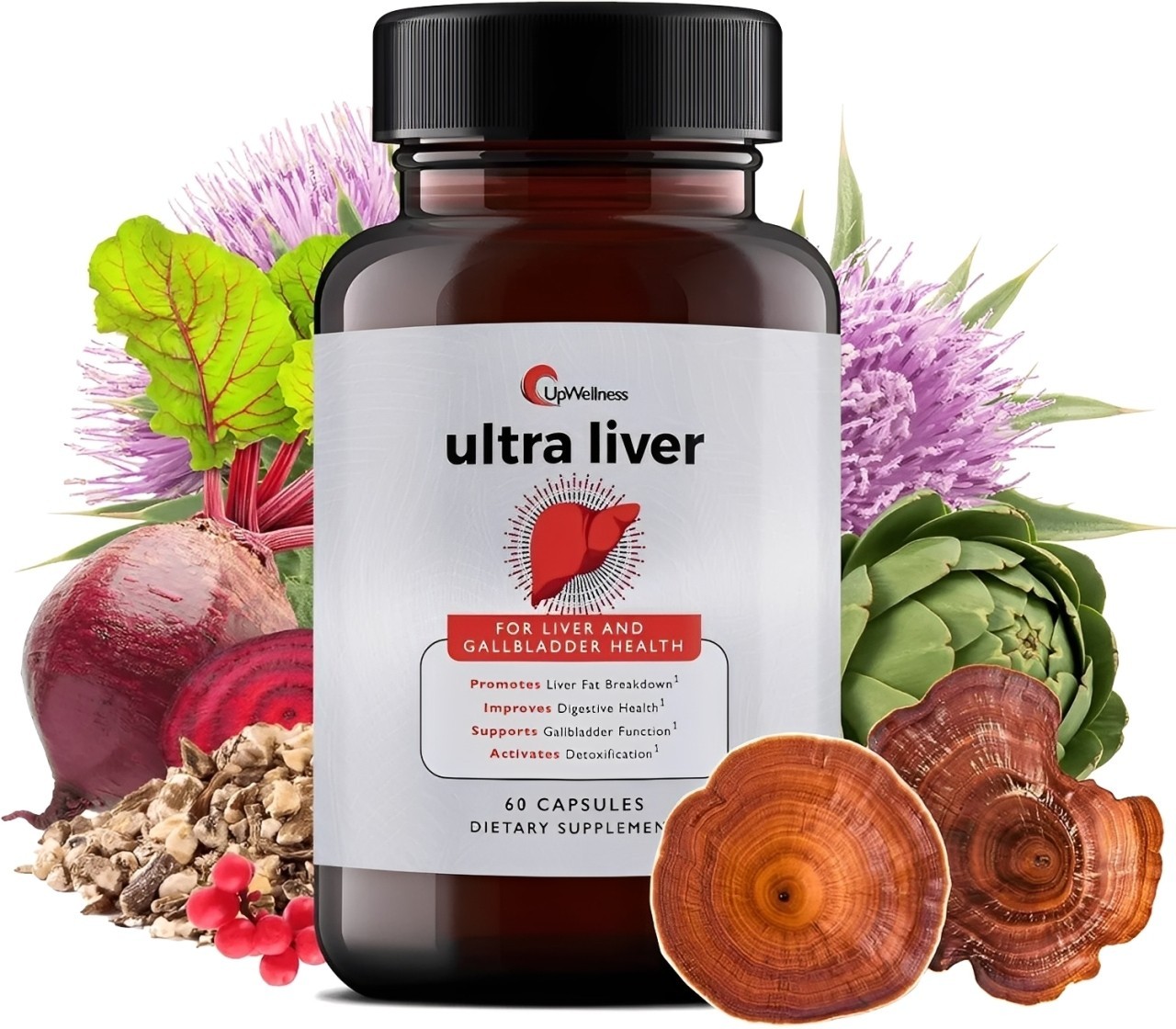 UpWellness Ultra Liver Supplement for Liver Health and Gallbladder Support.