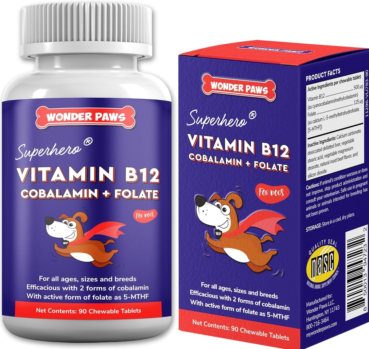 B12 Supplement for Dogs – 90 Beef Flavored Chewables