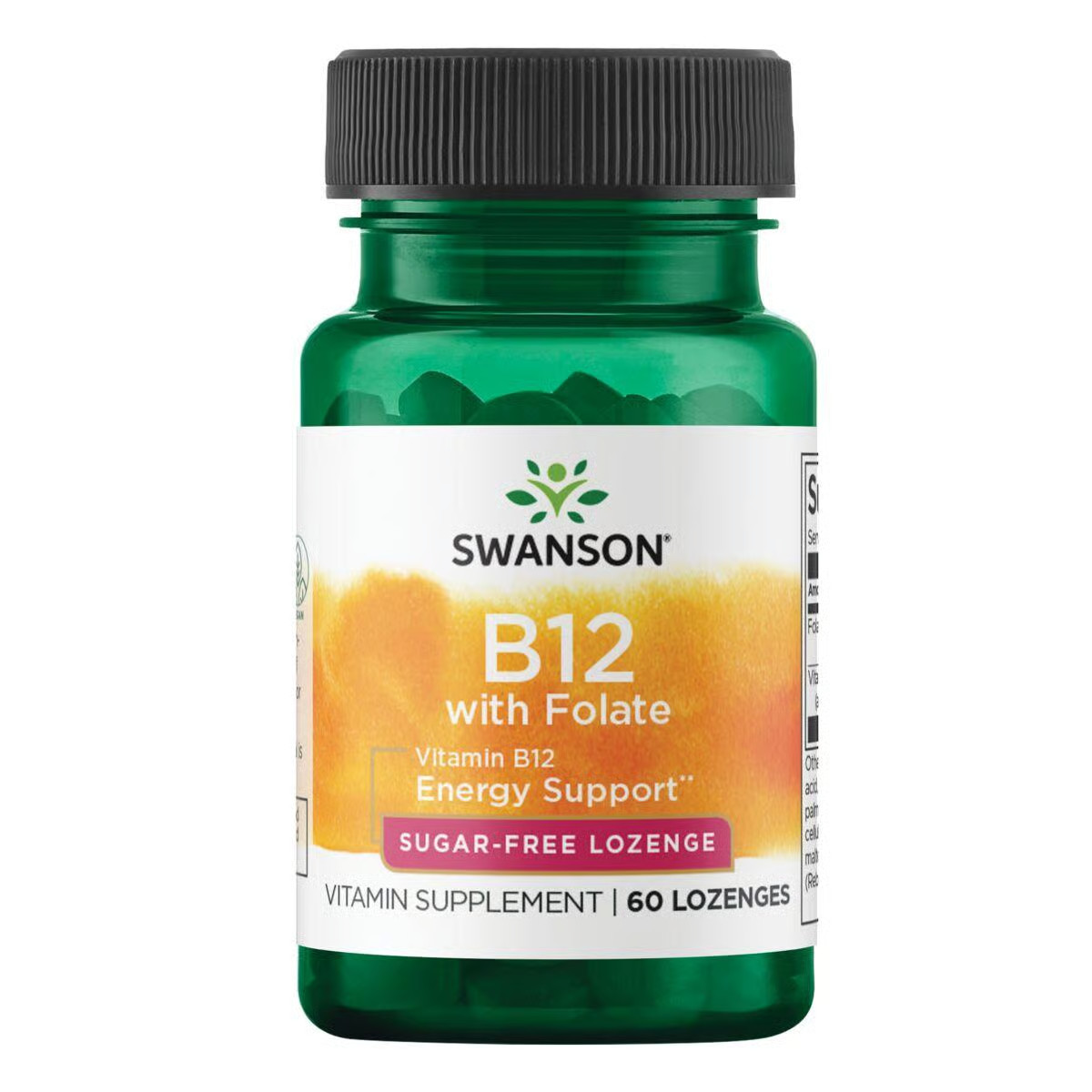 Swanson Vitamin B-12 with Folate – Strawberry 60 Lozenges