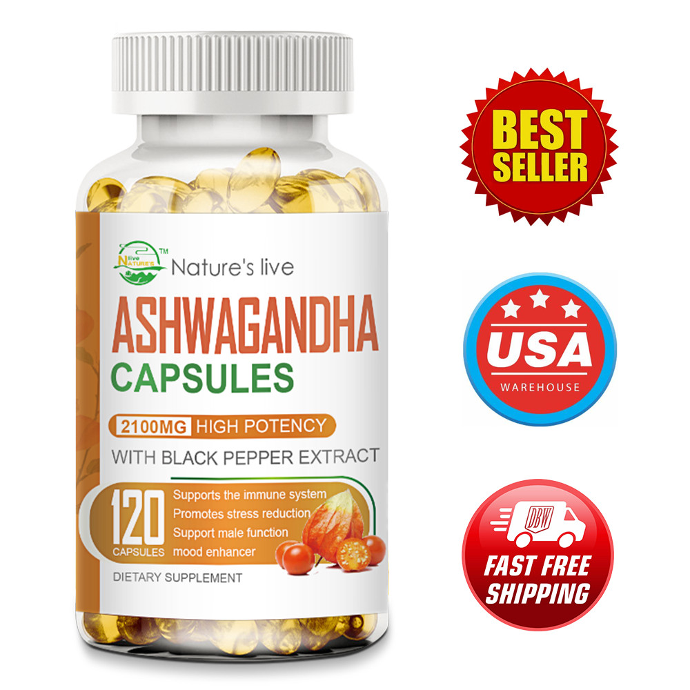 Organic Ashwagandha Capsules High Quality Dietary Supplement,120 Veg Softgels
