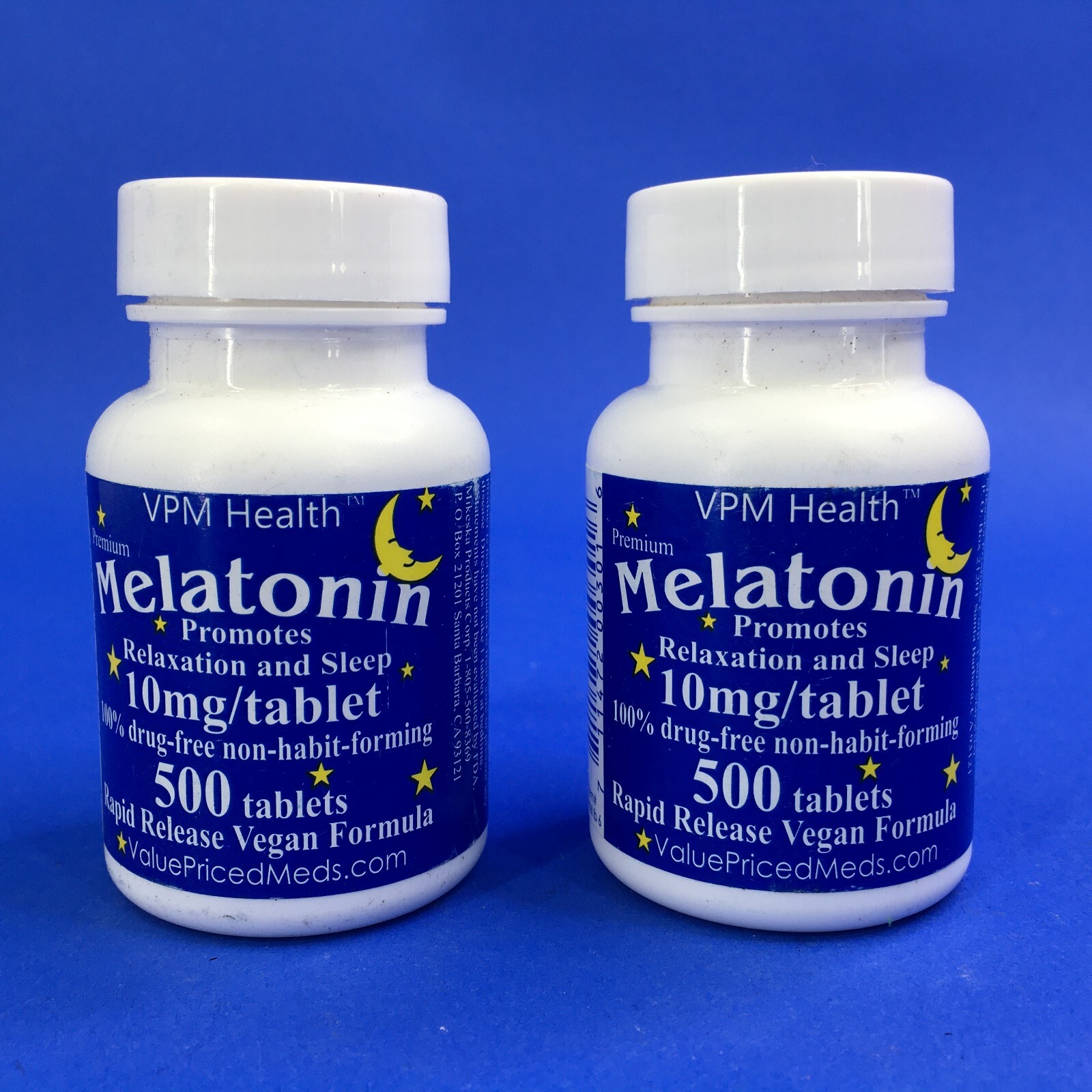 VPM Health Premium Melatonin 10 Mg 500 Tablets (Lot of 2)