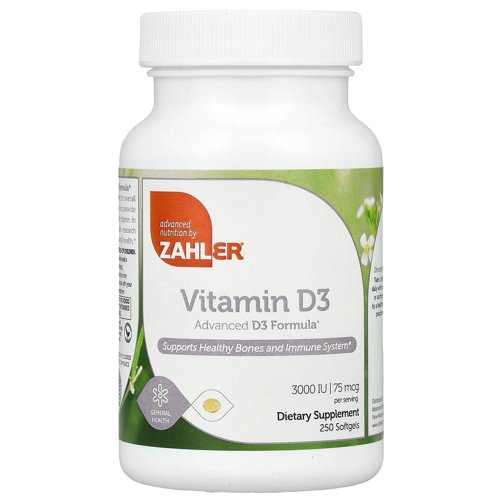 Vitamin D3, Advanced D3 Formula, 75 mcg (3,000 IU), 250 Softgels