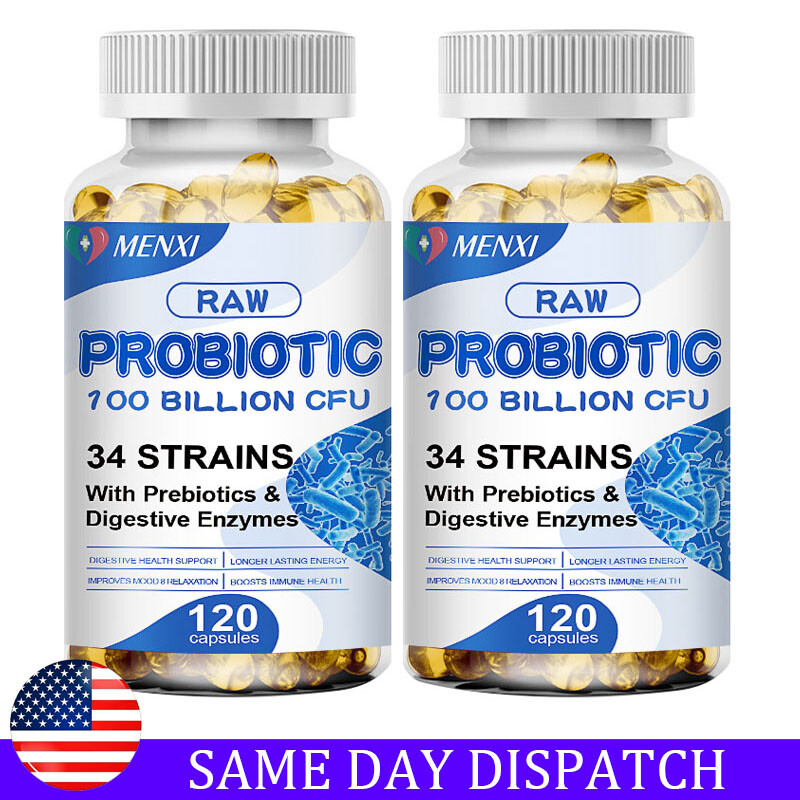 2Pack Digestive Enzymes Prebiotic & Probiotics Gas,Constipation& Bloating Relief