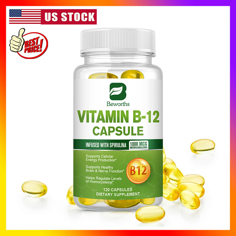 120 Capsules Vitamin B12 1000mcg,High Absorption Vitamin B-12 Energy Support