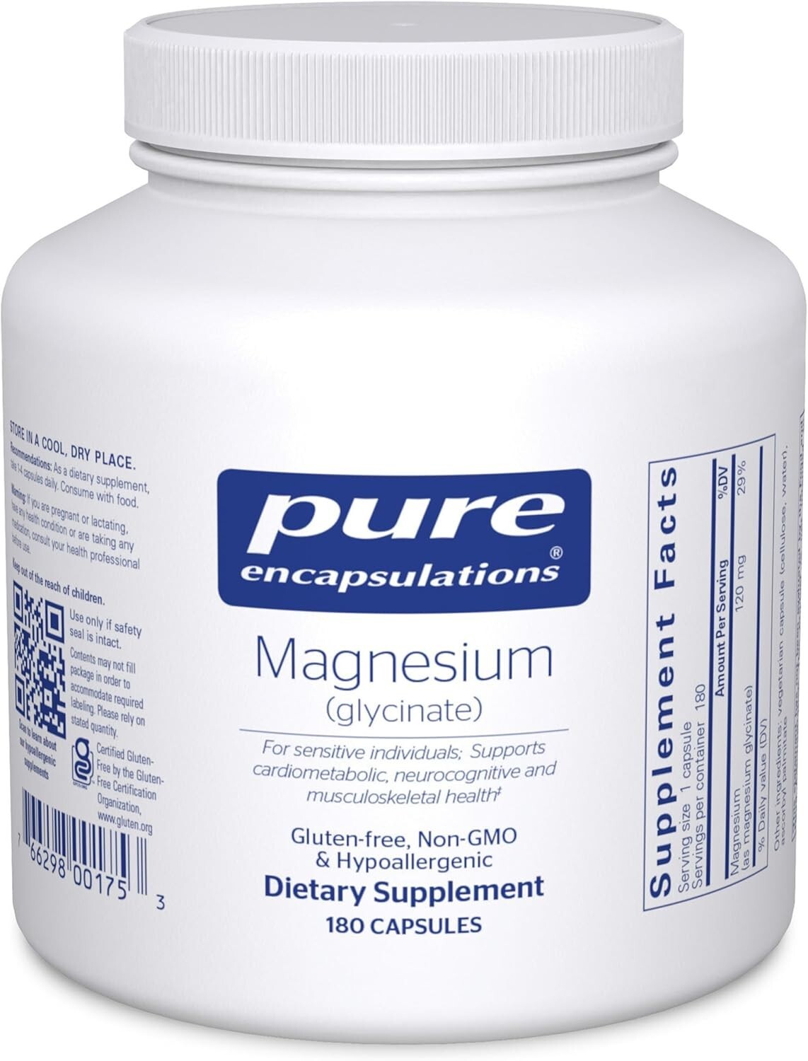 Pure Encapsulations Magnesium (glycinate) 120mg Capsules 180 Capsules NEW