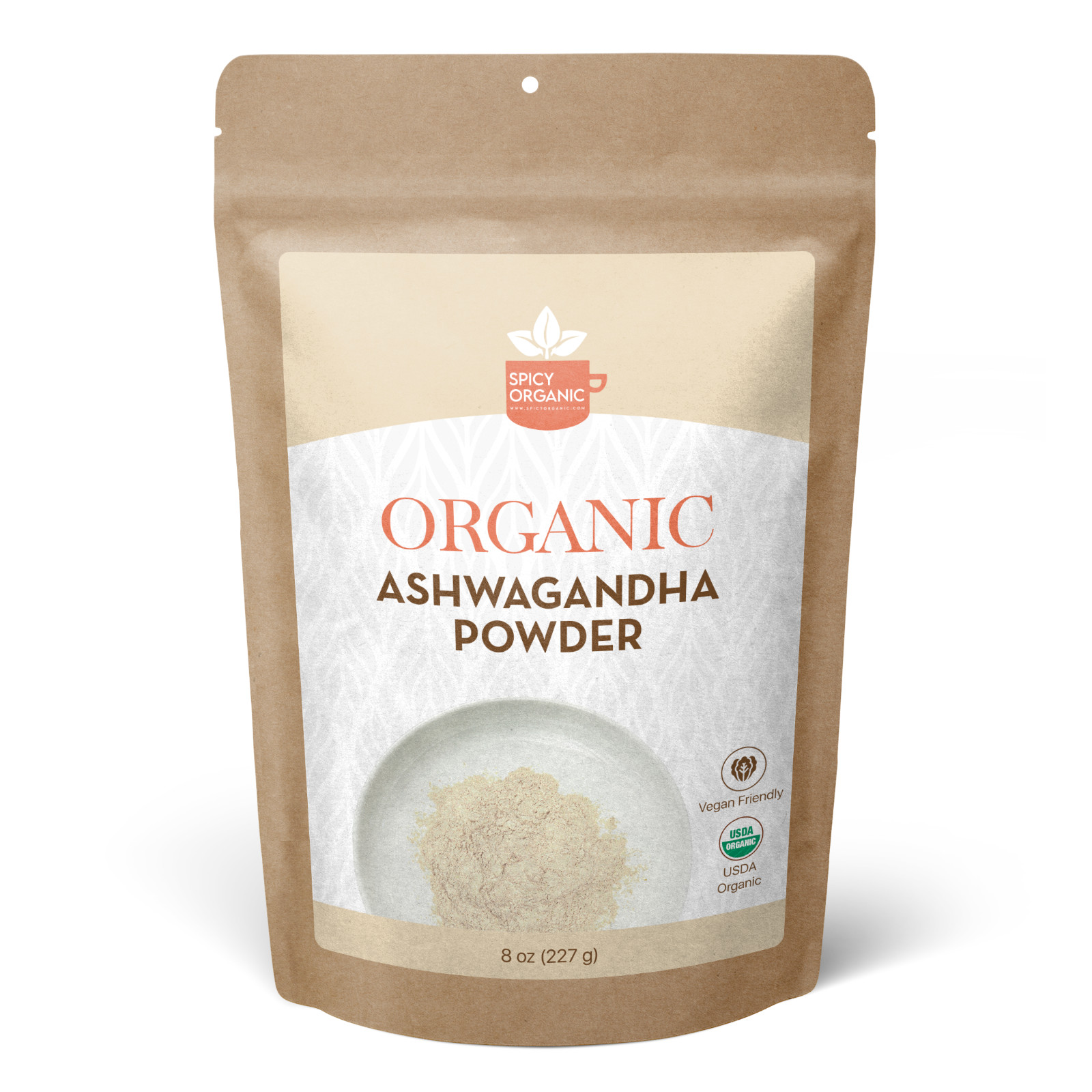 Organic Ashwagandha Root Powder (8 OZ) Non-GMO Raw Ashwagandha Powder for Tea