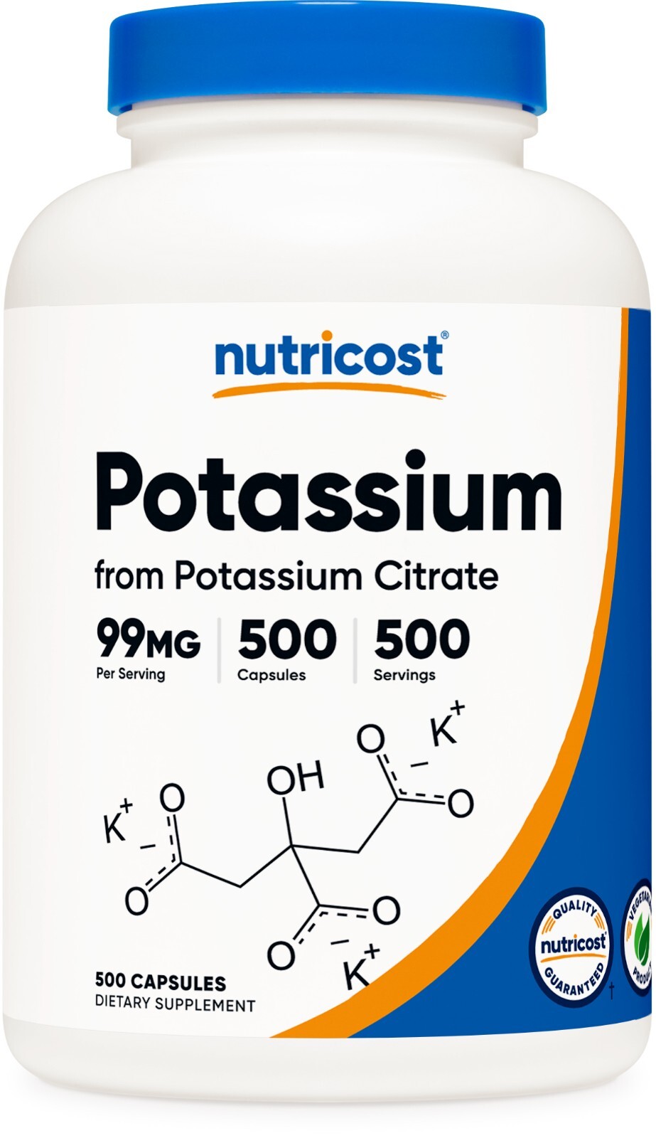 Nutricost Potassium Citrate 99mg, 500 Capsules – Gluten Free & Non-GMO