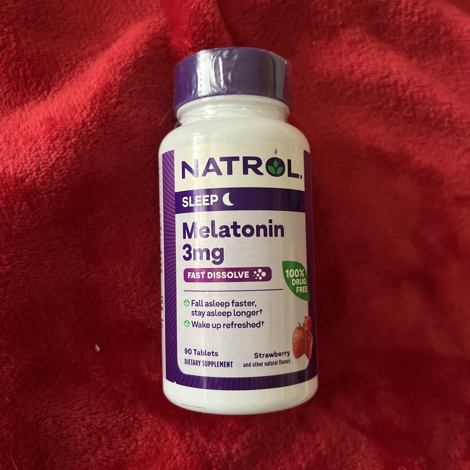 Natrol Melatonin Sleep 3 mg Strawberry – 90 Tablet – Exp 10/2026