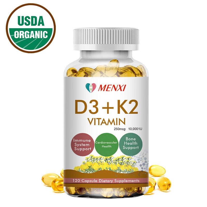 Vitamin D3 10,000IU and K2 MK-7 250mcg – 120 Capsules – Immune Support Wellness
