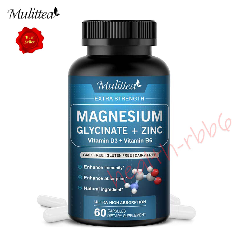 500MG Magnesium Glycinate With Zinc,D3 Improved Sleep, Stress , Anxiety Relief