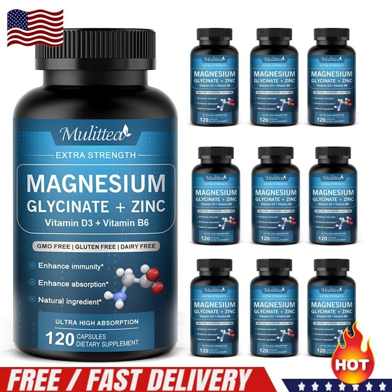 Magnesium Glycinate 500mg with Zinc,D3 Improved Sleep, Stress , Anxiety Relief