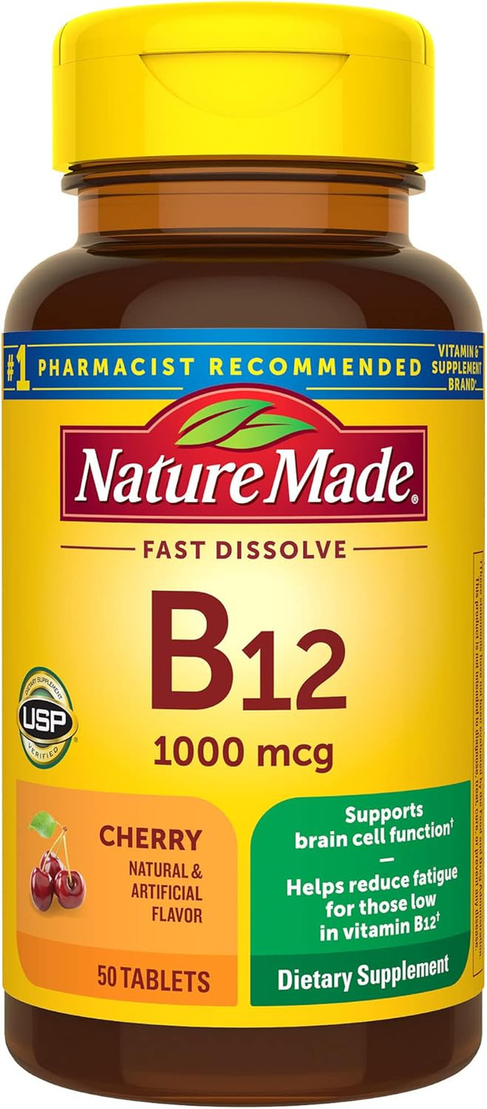 Nature Made Vitamin B12 1000 Mcg, Easy to Take Sublingual B12 for Energy Metabol