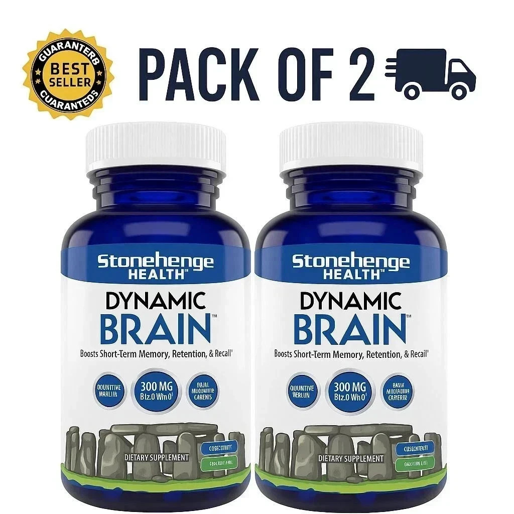 Dynamic Brain Supplement – Memory & Clarity Support – 60 Capsules (PACK OF 2)