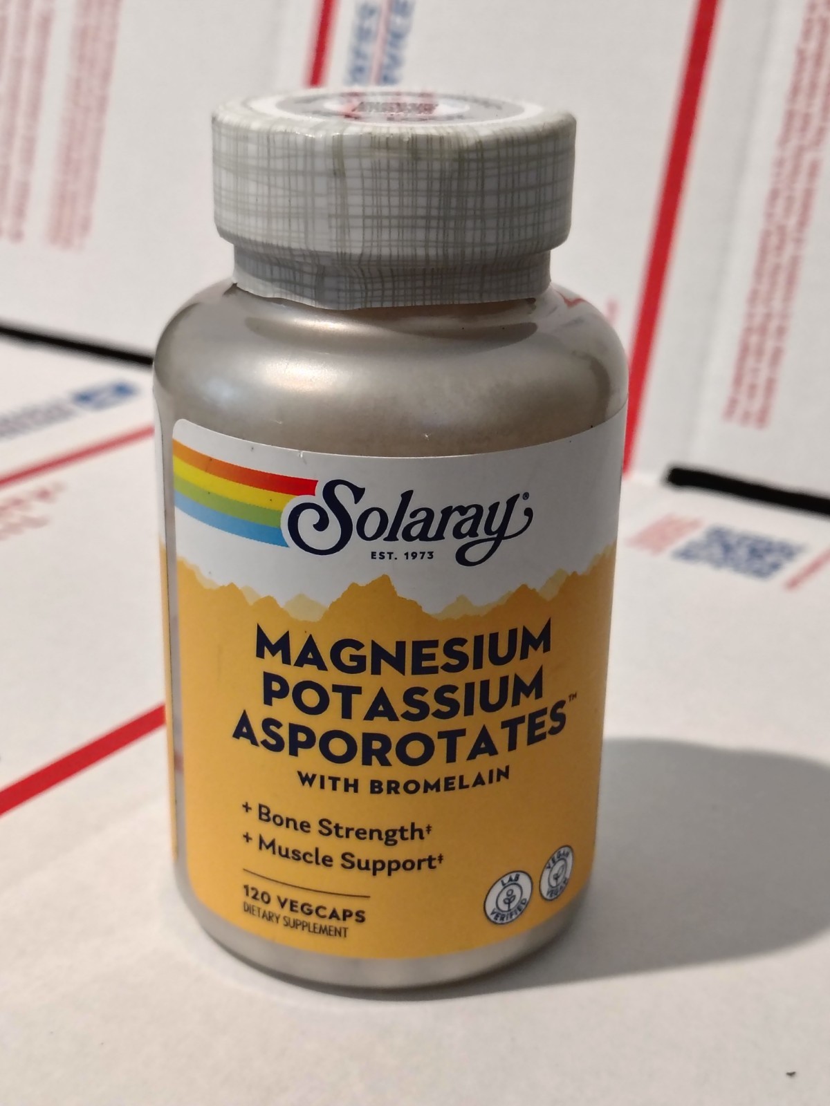 Solaray Magnesium and Potassium Asporotates 60 Servings 120 VegCaps – Exp. 2028