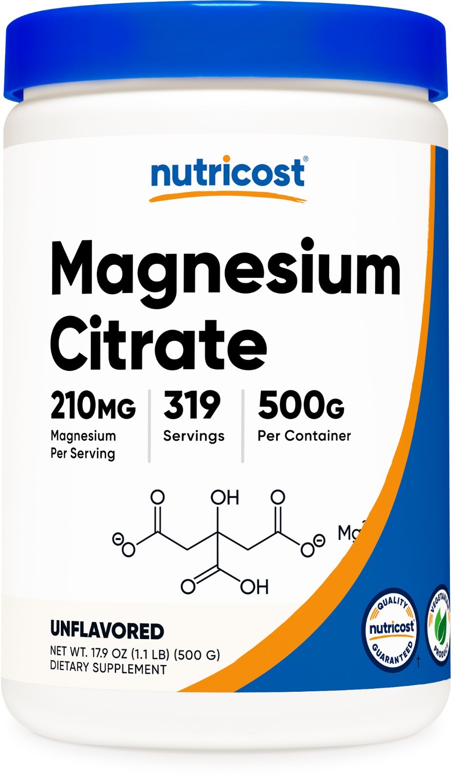 Nutricost Magnesium Citrate Powder (500 Grams) (Unflavored) – Non-GMO