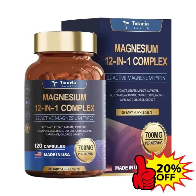Magnesium 12 in 1 Complex Magnesium Types 700mg Magne sium Supplement Capsule