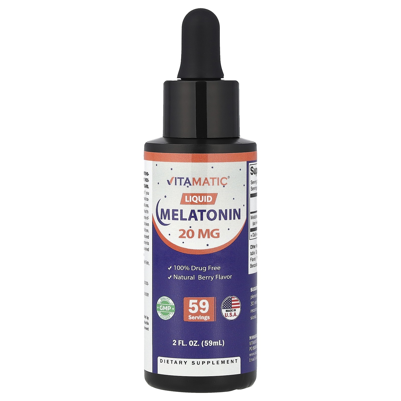 Liquid Melatonin, Natural Berry, 20 mg, 2 fl oz (59 ml)