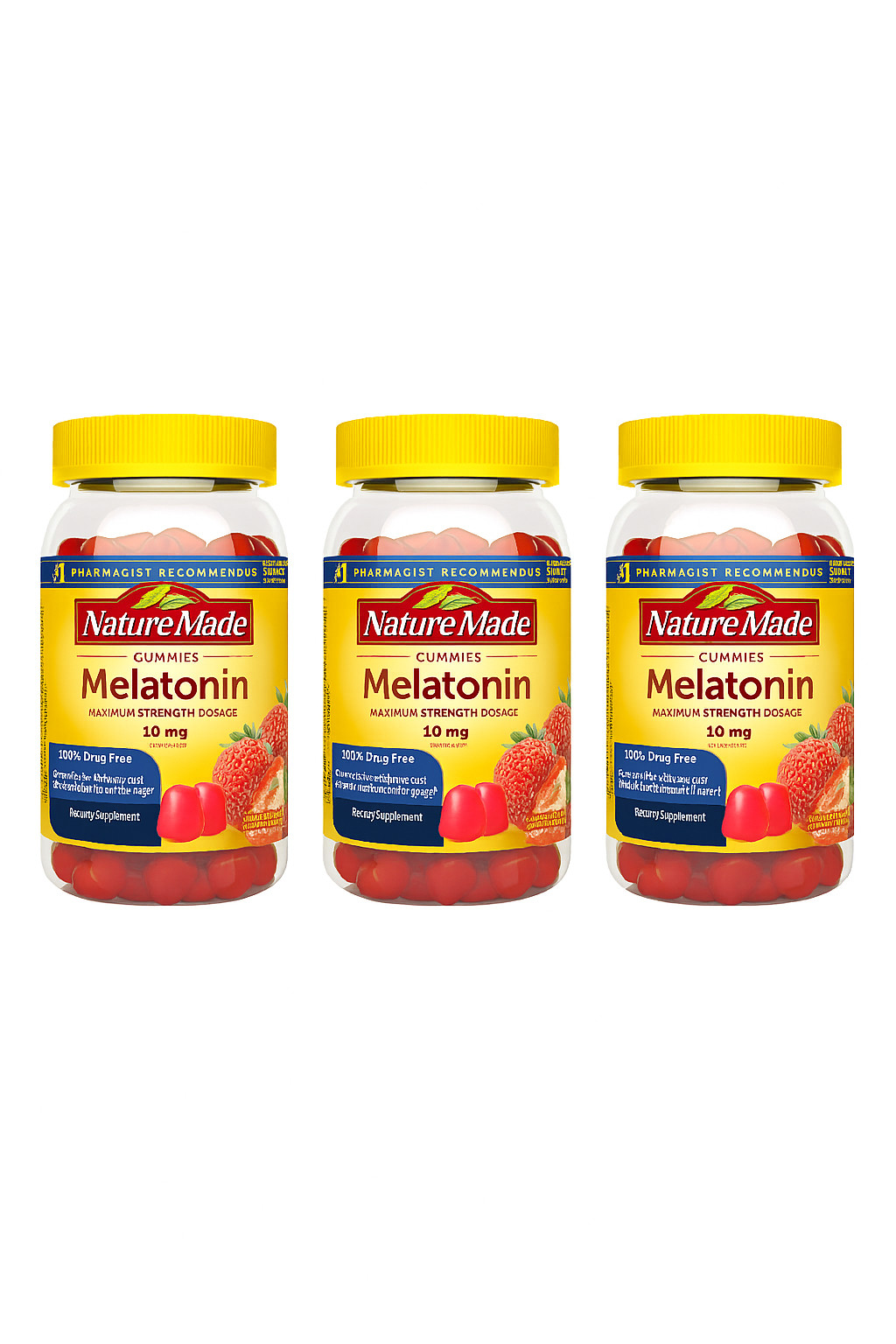 Nature Made Melatonin 10mg Gummies 120 Ct – 3 Pack Drug Free Sleep Aid Support