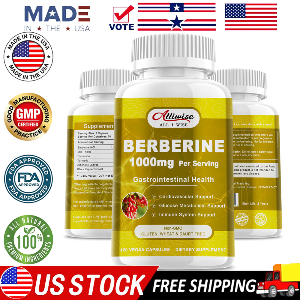 Premium Berberine HCL Extract 1000mg, Healthy Cholesterol, Anti-Inflammatory