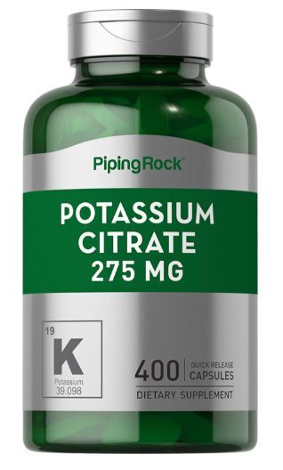 Potassium Citrate 275mg | 400 Capsules | Non-GMO, Gluten Free | by Piping Rock