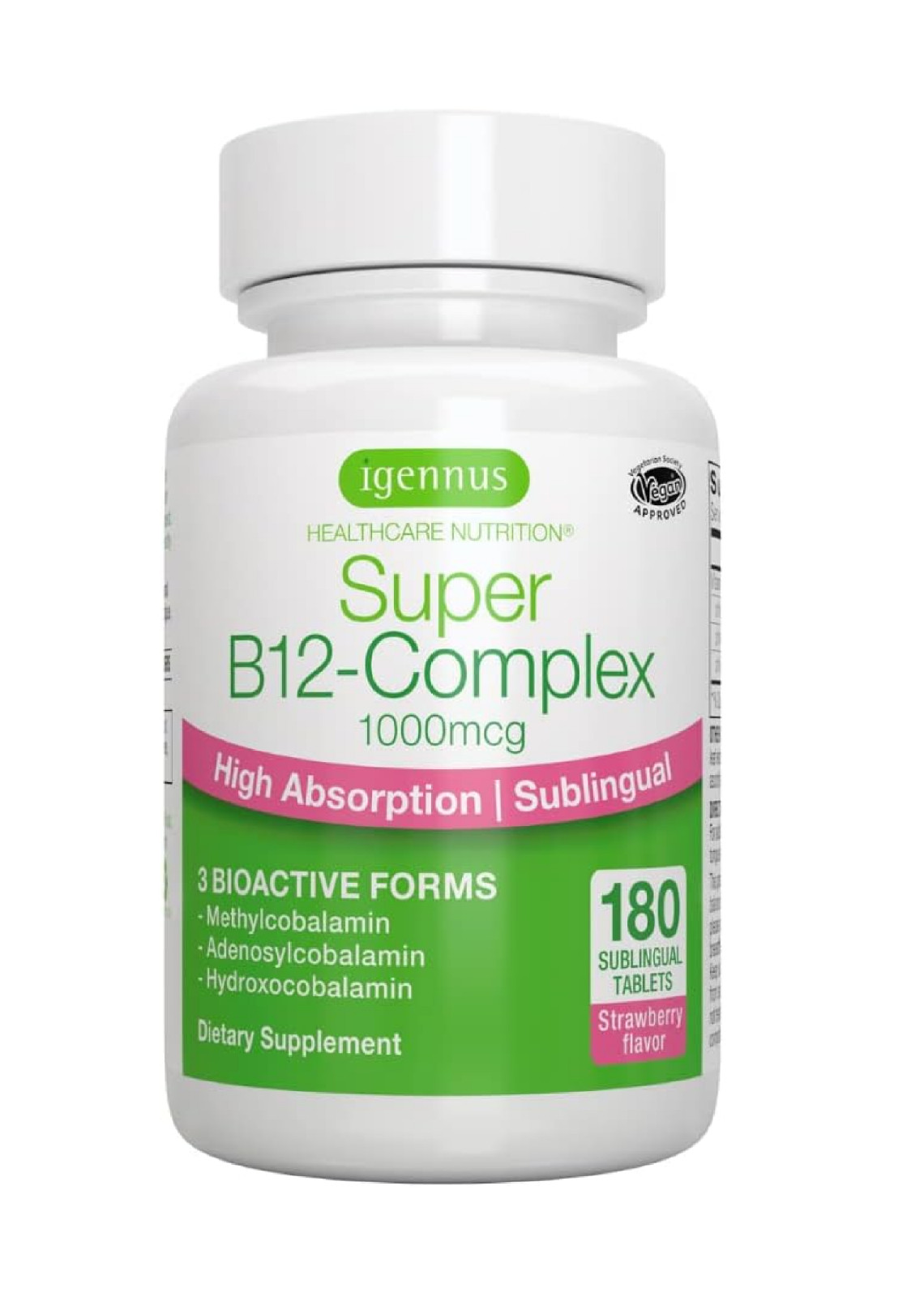 Super B12-Complex 1000Mcg, Methylated Vitamin B12 Sublingual, Clean Label, Methy