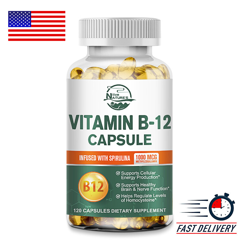 Vitamin B-12 Complex 120ct, B-12 Vitamins, Energy, Cardio, Aids Nervous System