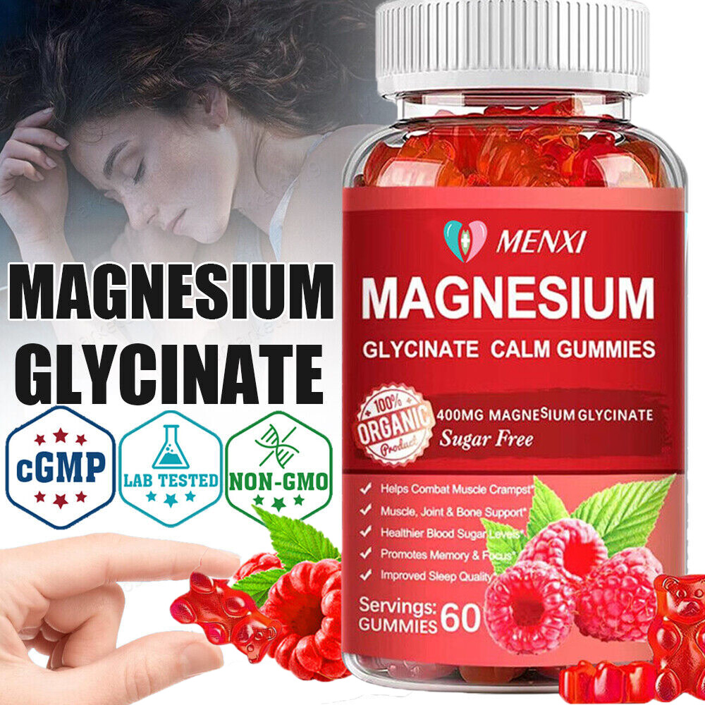 NATURAL Magnesium Glycinate ADVANCEDCOMPLEX 600mg 60 Gummies Gluten Free&Non-GMO