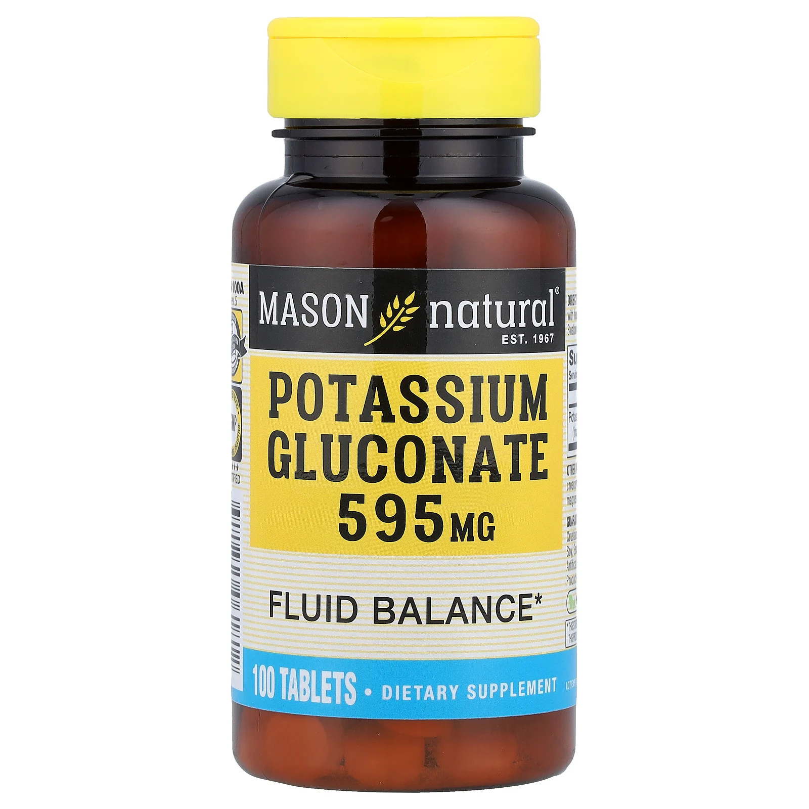 Potassium Gluconate, 595 mg, 100 Tablets
