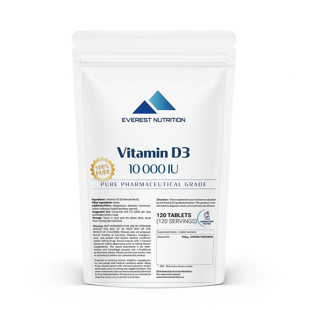 Vitamin D3 10,000IU Tablets – Bone Strength, Joint Support & Immune Health Boost