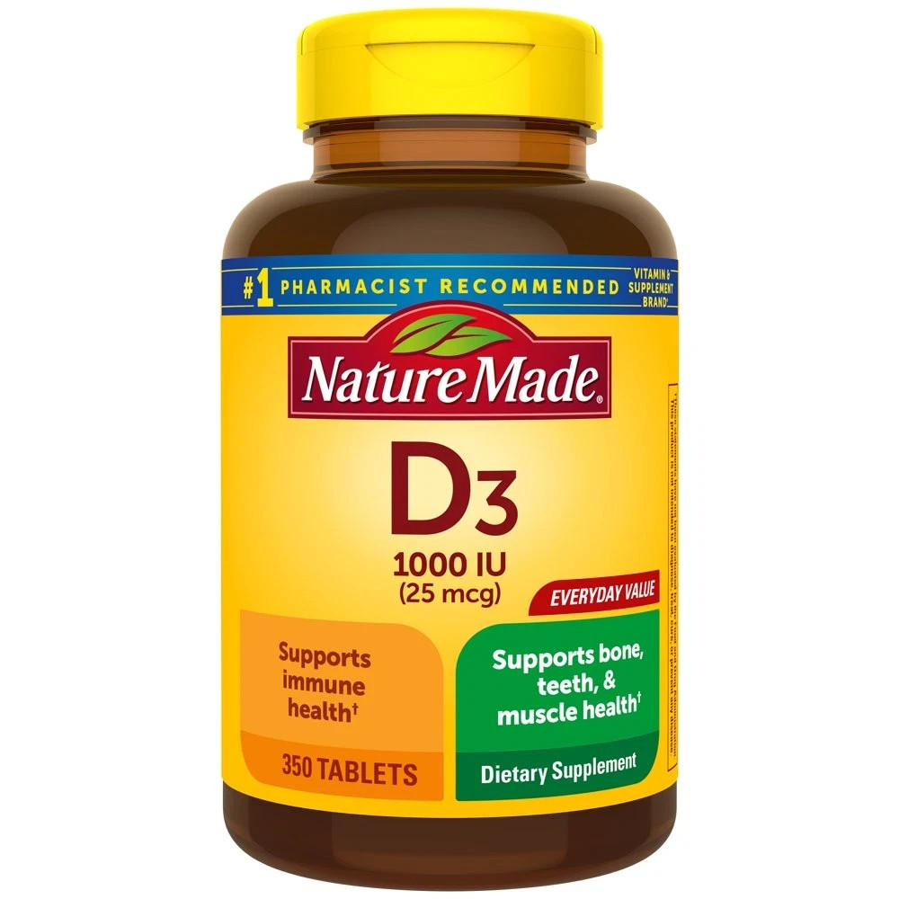 Nature Made Vitamin D3 1000 IU Tablets, 350 Count, Vitamin D, Dietary Supplement