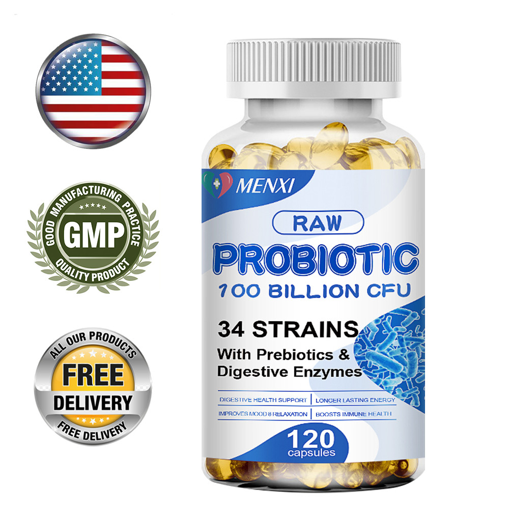 Probiotics Digestive Enzymes 100 Billion CFU Potency Immune Health 120 Capsules