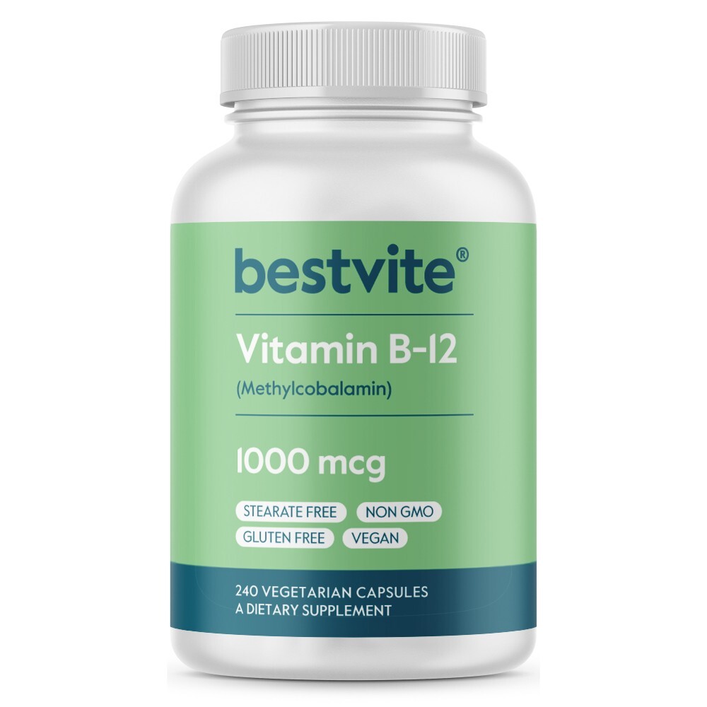 Bestvite Vitamin B12 (Methylcobalamin) 1000mcg (240 Vegetarian Capsules)