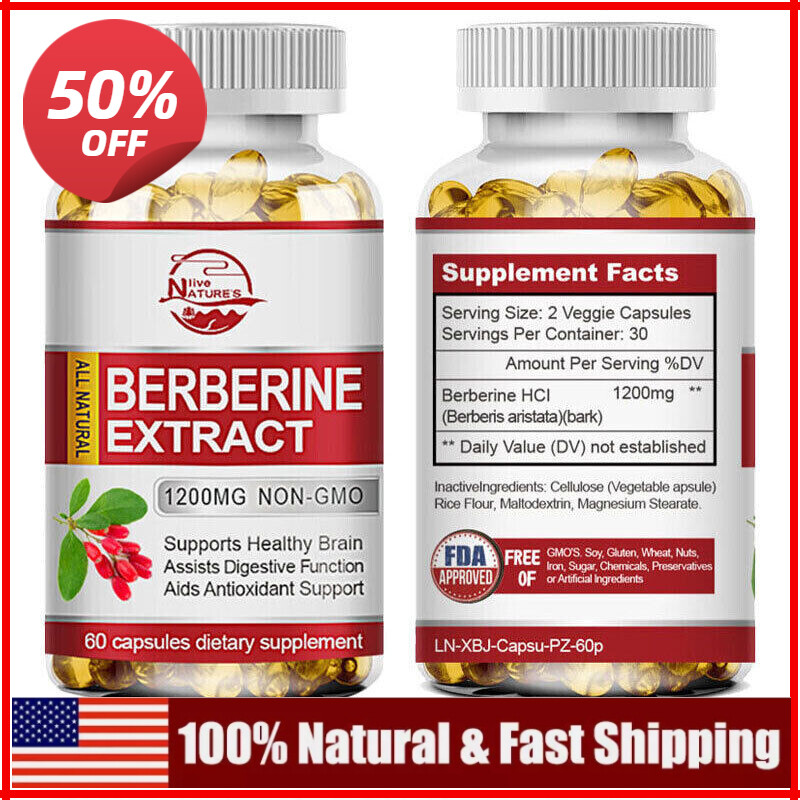 Berberine HCl 1200mg – High Potency Berberine Supplement – Blood Sugar Support