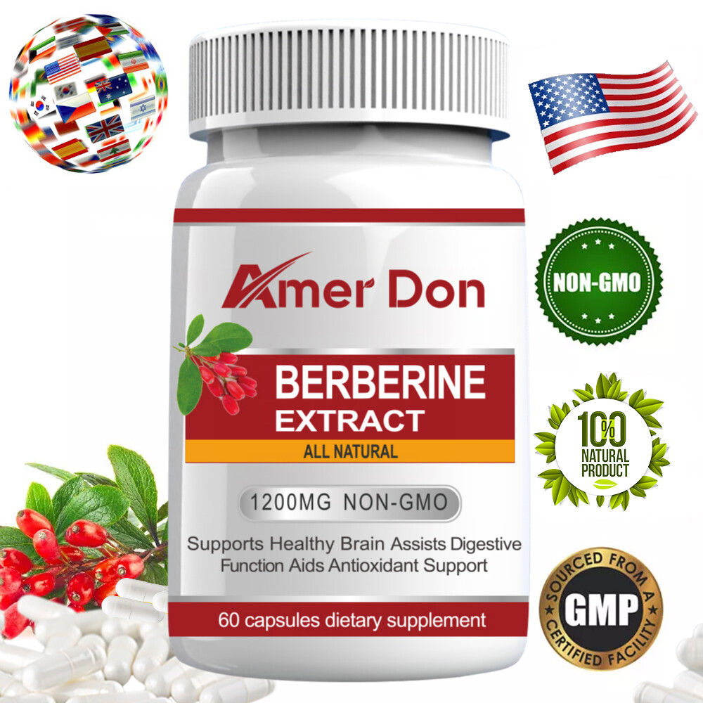 Berberine 1200mg High Abosorption For Blood Sugar Immune 3 Months Supply 180Cap