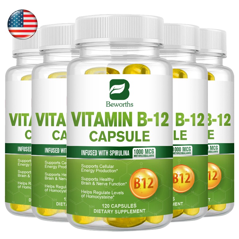 120 Vitamin B12 1000mcg Capsules ,High Absorption Vitamin B-12,Support Energy