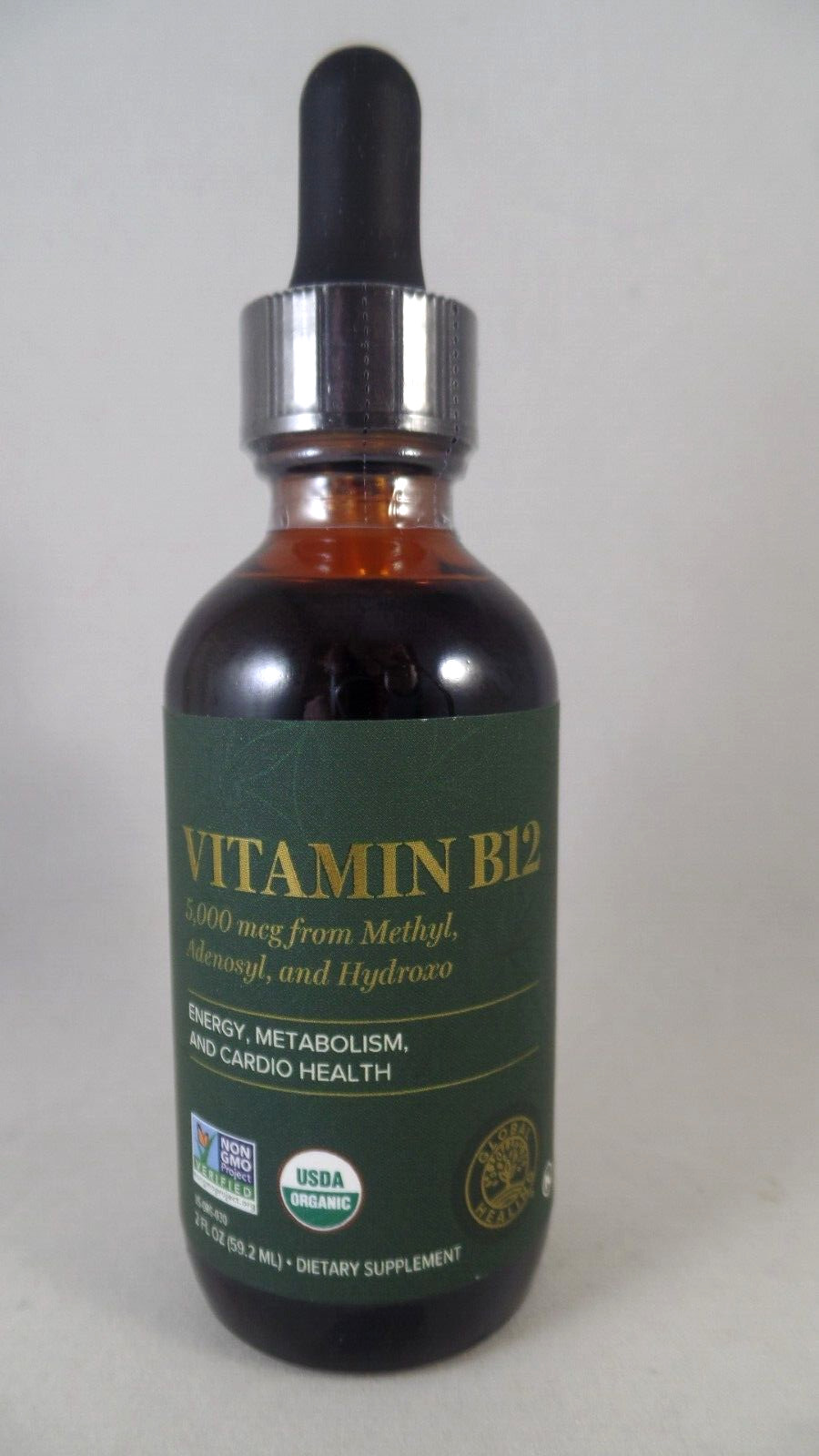 Vitamin B12, (2oz) 5000 mcg, 3-in-1 Organic Liquid Vitamin B12, 60-Day Supply