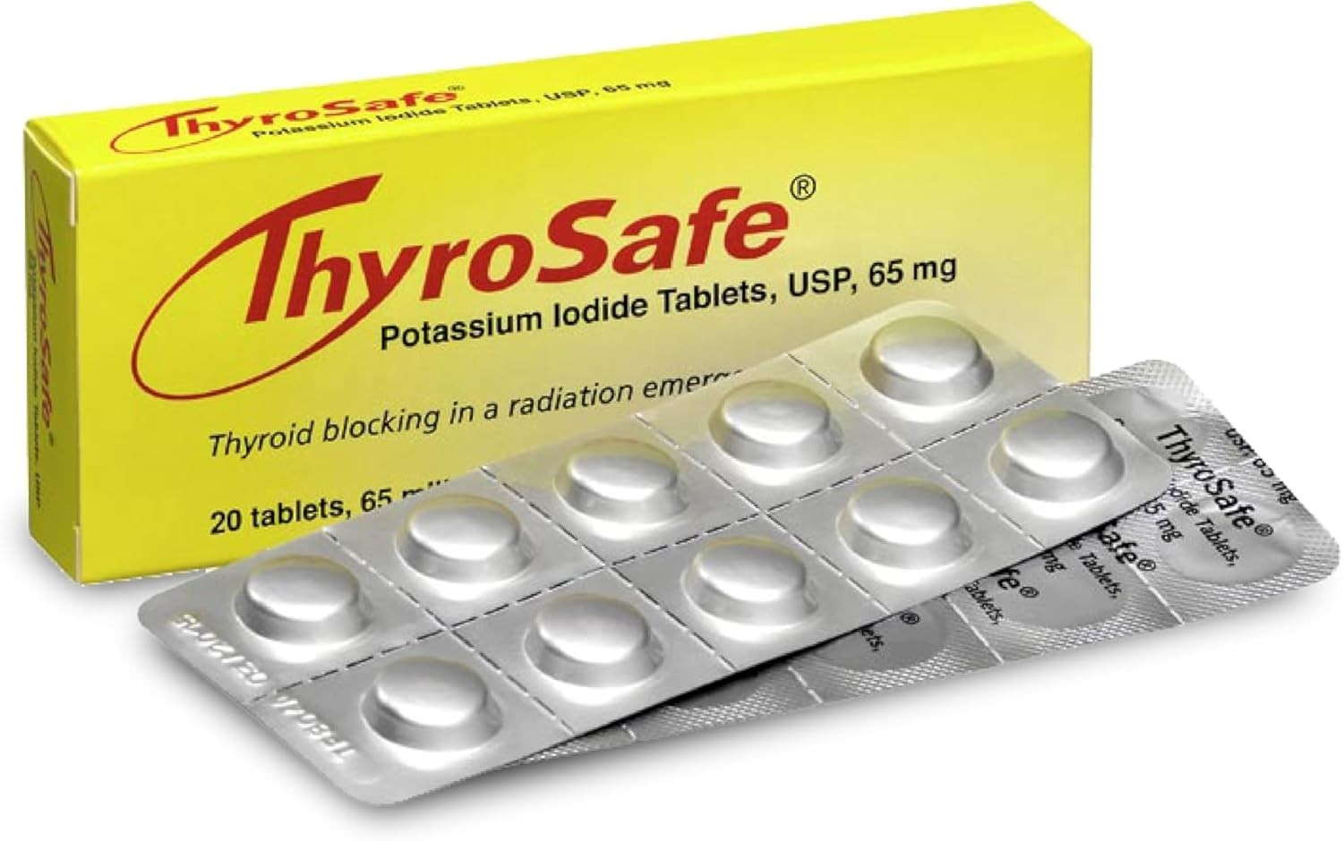 ThyroSafe 65mg Potassium Iodide Tablets (20 Pack) – Protects Your Thyroid fro