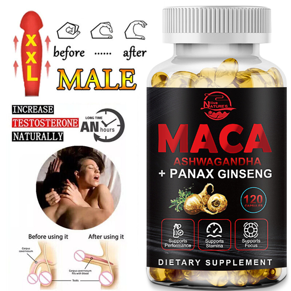 Maca Root With KSM Ashwagandha, Panax Ginseng & Black Pepper – 12000mg Capsules