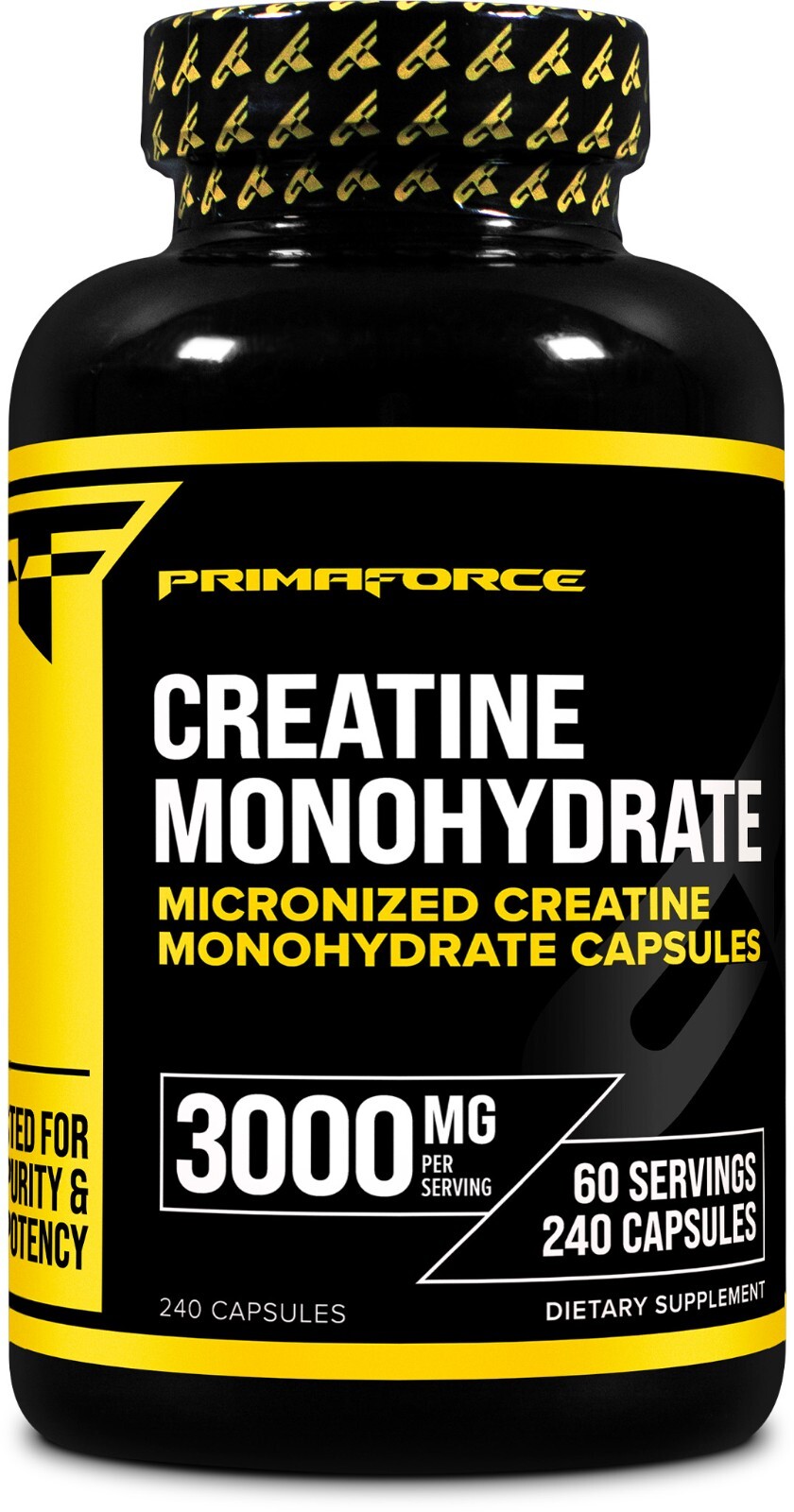 Primaforce Creatine Monohydrate Capsules – 240 Capsules, 3,000mg per Serving