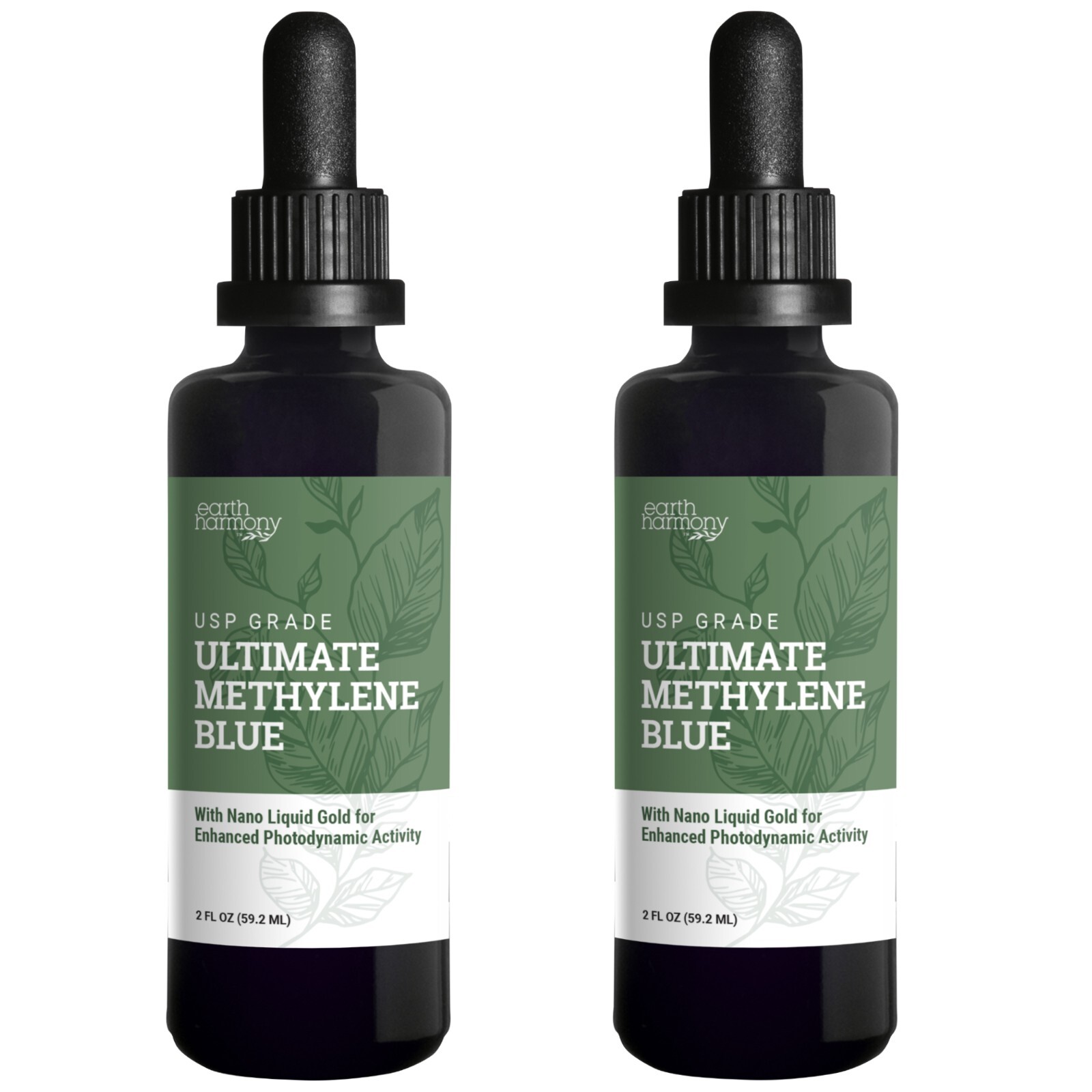 Earth Harmony Methylene Blue Pharmaceutical Grade 99.99% – 2 Fl Oz, (2-Pack)