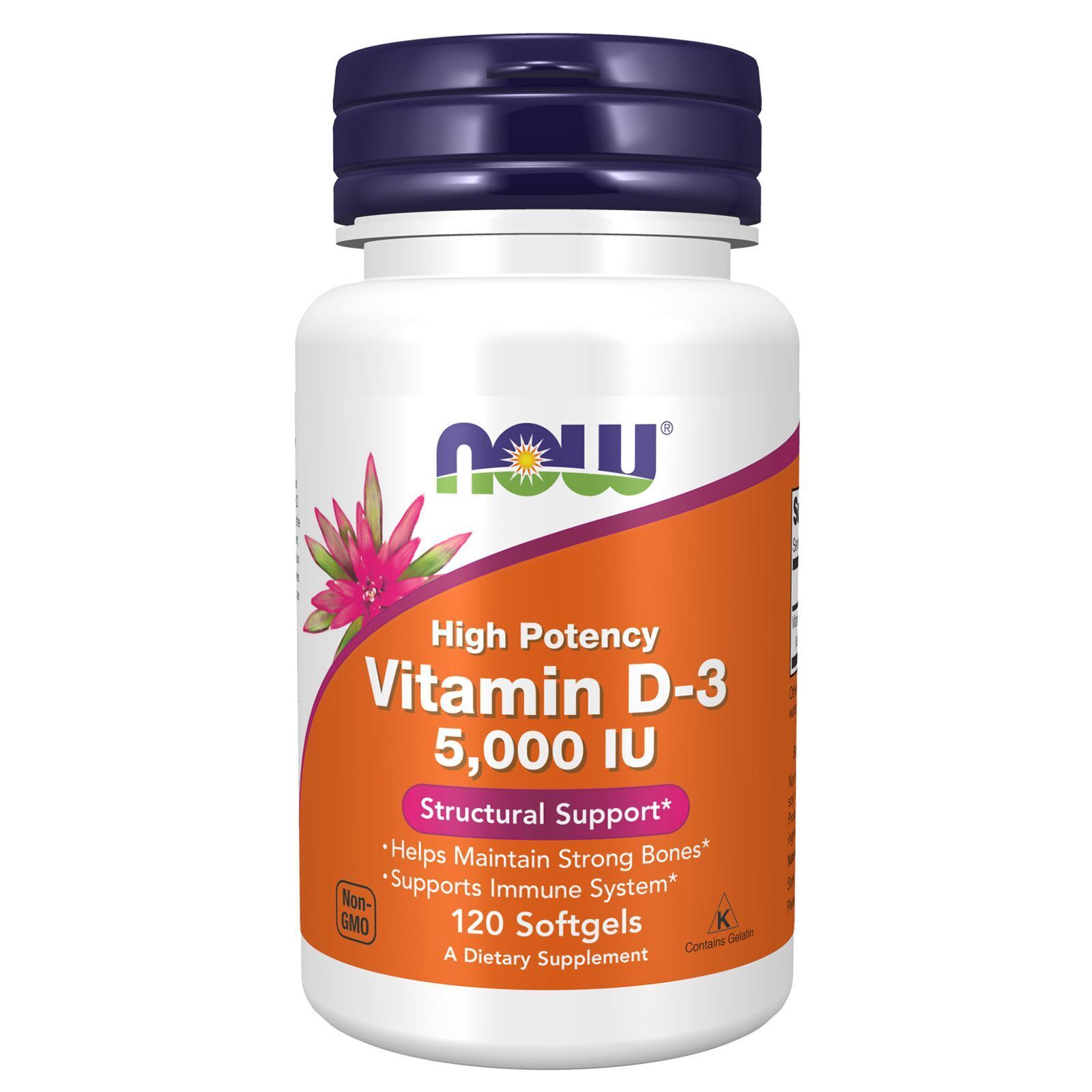 NOW FOODS Vitamin D-3 5000 IU 120 Softgels
