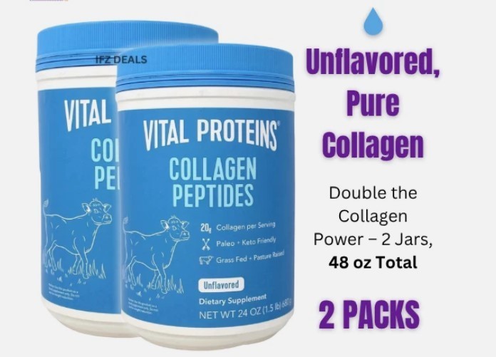 2 Pack Vital Proteins Collagen Peptides Unflavored 24 oz Each – FREE SHIP