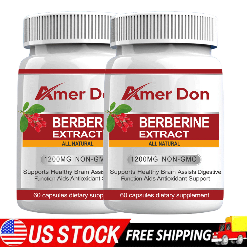 Berberine HCl 1200mg – 2 Bottles High Potency Berberine – Blood Sugar Support