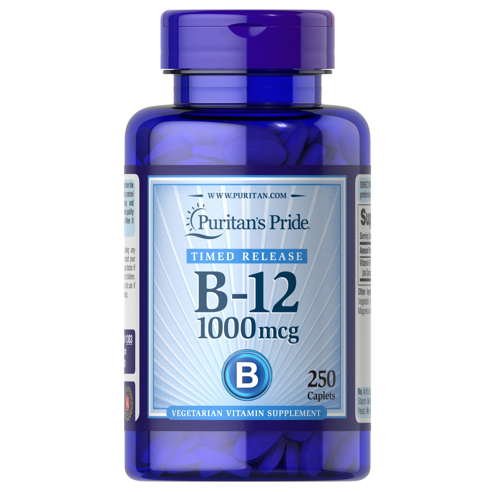 Puritan’s Pride Vitamin B-12 1000 mcg Timed Release – 250 Caplets