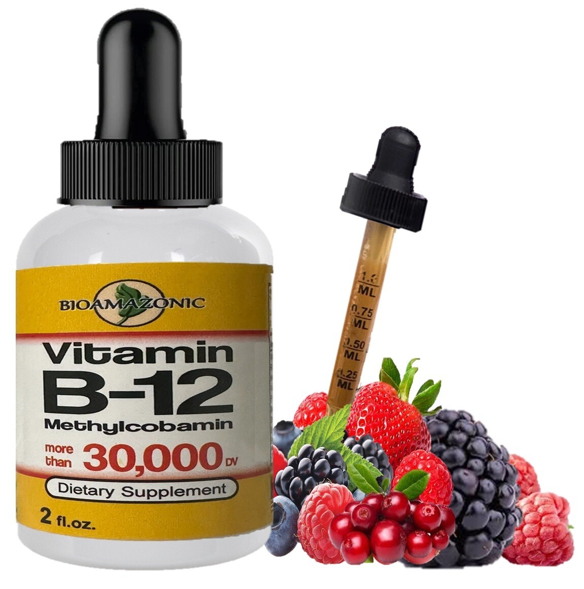 Extra Strength 30,000 Vitamin B12 Sublingual Liquid Drops Methylcobalamin B 12