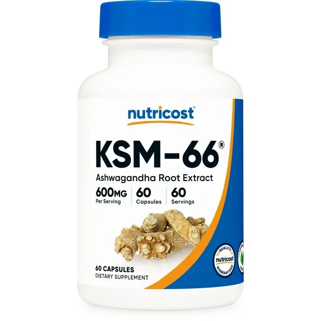 NUTRICOST KSM-66 ASHWAGANDHA ROOT EXTRACT 600 MG 60 CAPSULES 02/2028