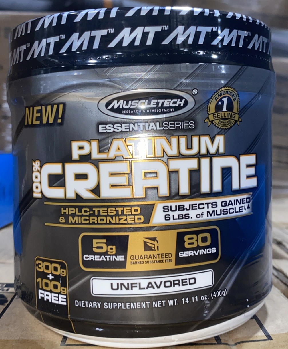 MuscleTech Platinum Creatine Monohydrate 400g Powder – 80 Servings Exp:2/27/2027