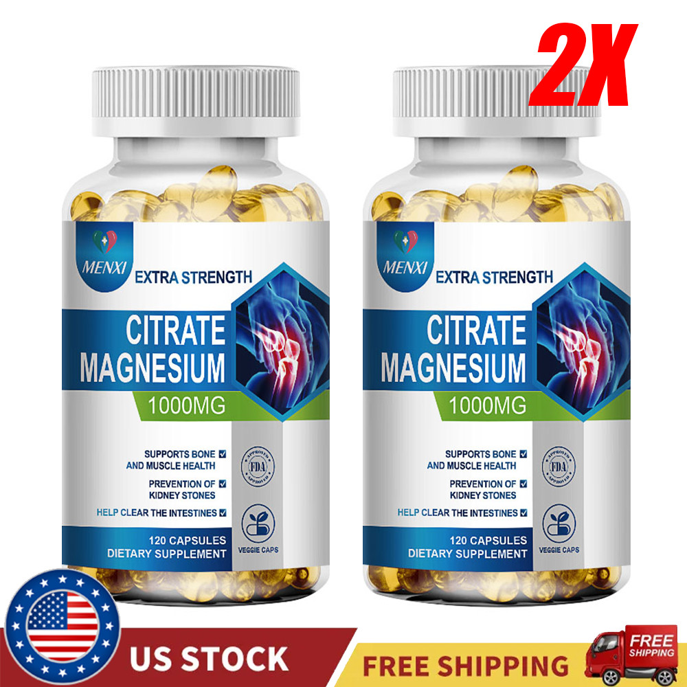 Magnesium Citrate Capsules 1000mg Per Serving – Highest Potency 240 Capsules
