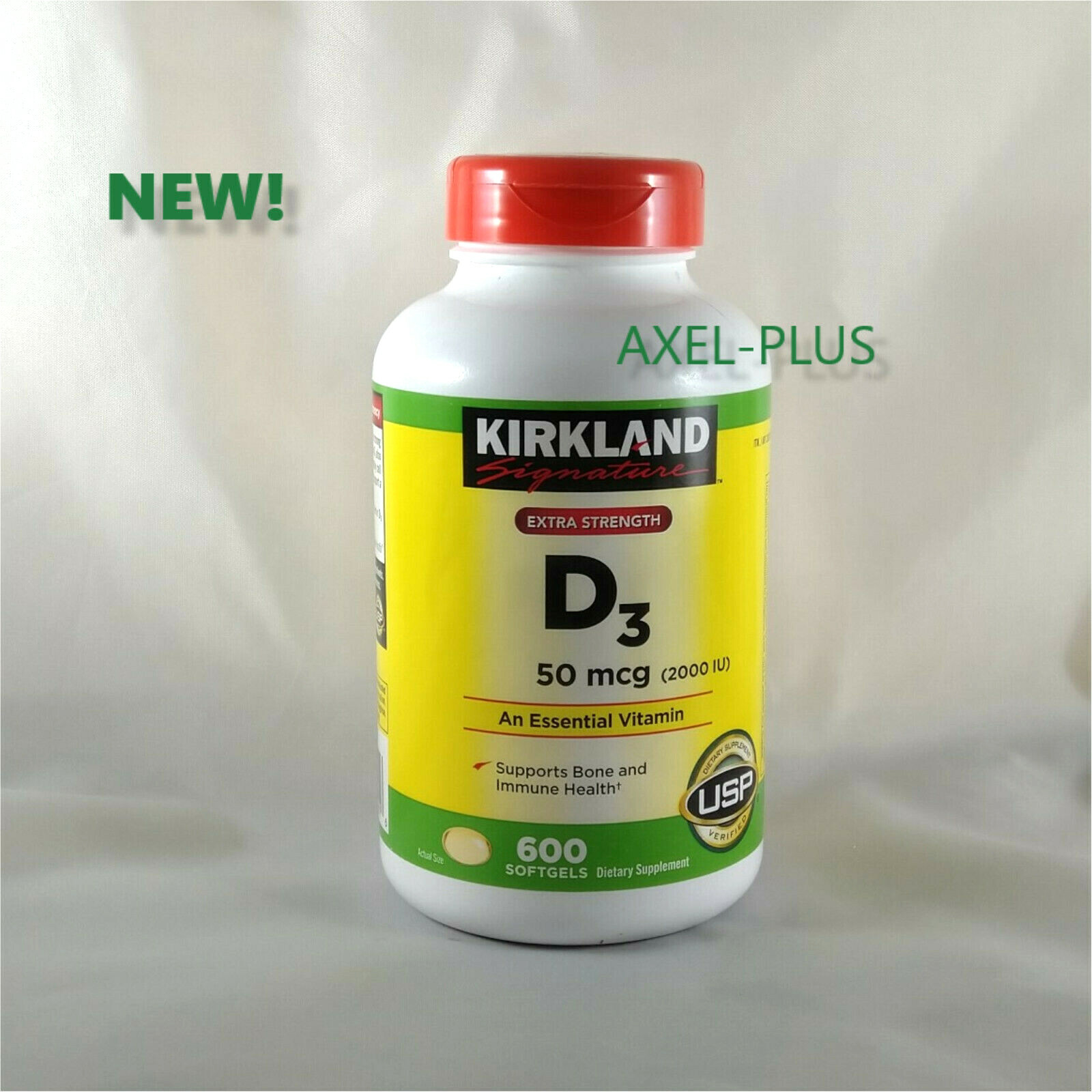 Kirkland Signature Extra Strength D3 50 mcg,(2000 IU) 600 Softgels EXP 12/27 or